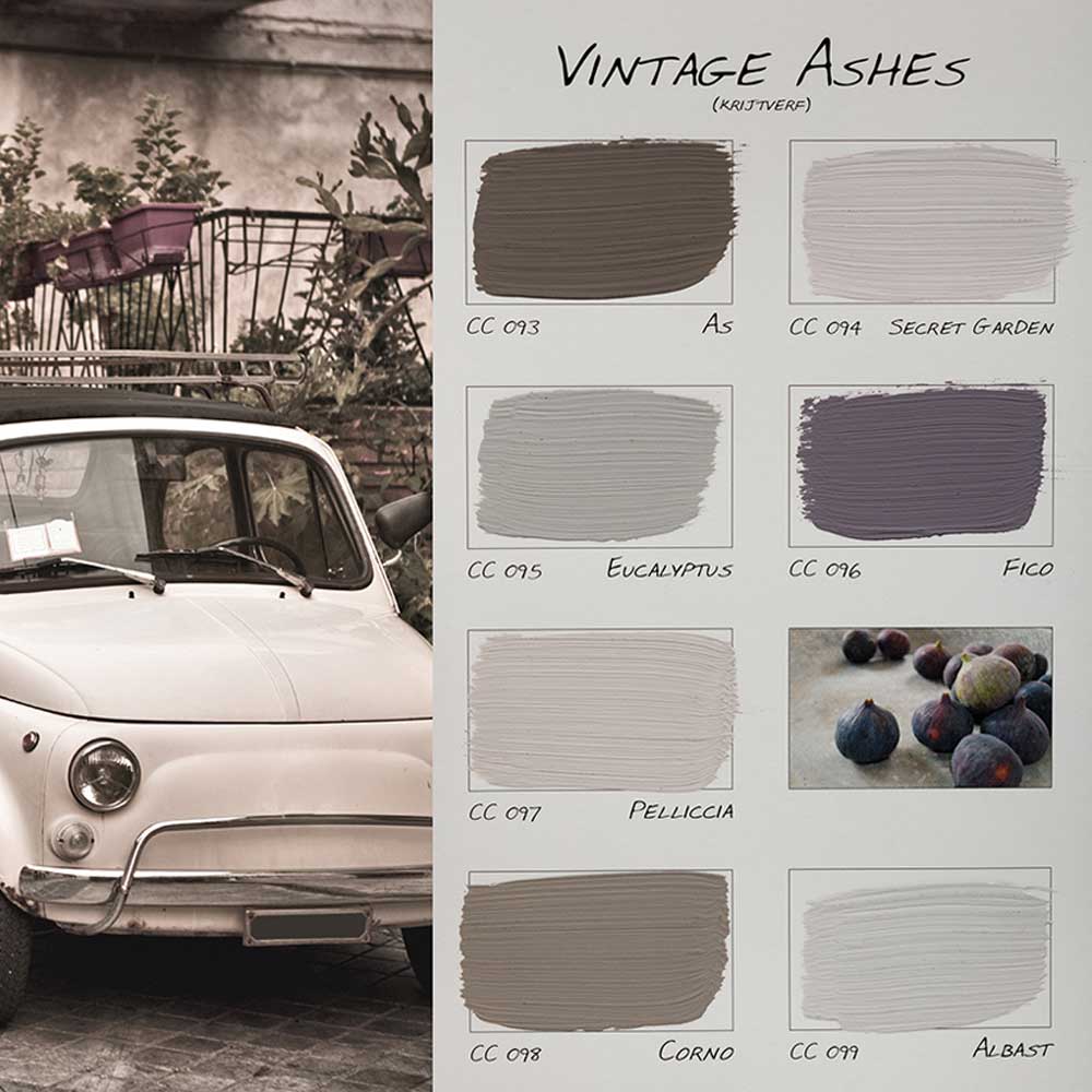 kleurkaart van vintage ashes